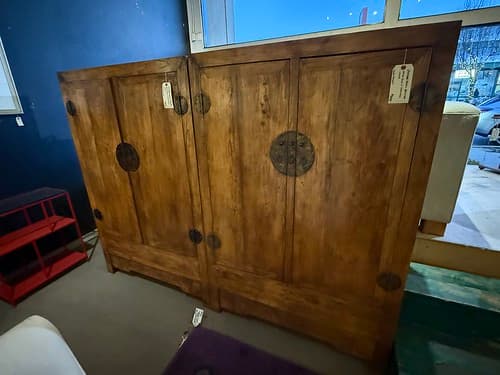Vintage Asian Armoire Asian Elm with Moonface - $599/ea
