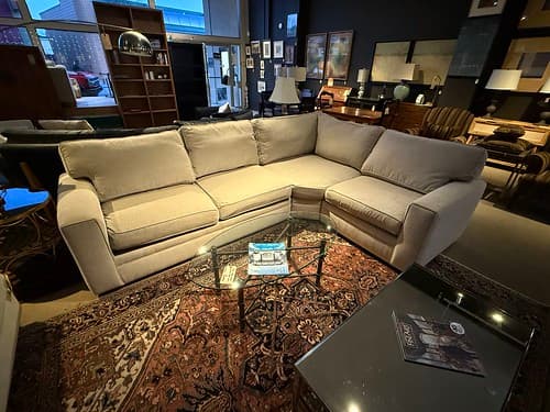 Pottery Barn Sectional Beige - $2495
Kouga Steel and Glass Cocktail Table Oval - $229