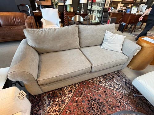 Pottery Barn Sofa Roller Arm Grey Fabric - $888