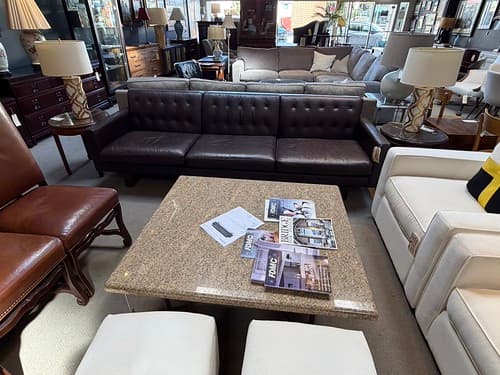 Room and Board Wells 101" Tufted Back Sofa Brown Leather - $1795