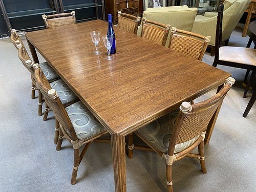McGuire Dining Set Table and Eight Chairs - $995