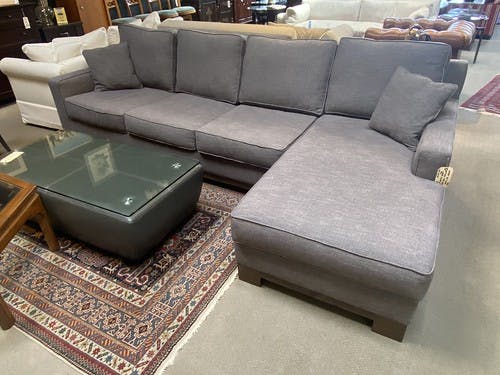 Harvest Right arm facing Chaise Sectional 4 seats USA Charcoal texture Wood Base - $1395